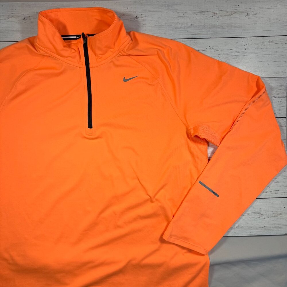 Nike - Dri-Fit Running Quarter Zip - Neon Orange - Men's Large